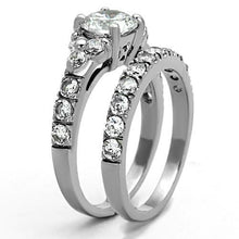 Load image into Gallery viewer, MT1331 - 1 Wedding Set -Stainless Steel Clear April Birthstone
