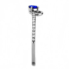 Load image into Gallery viewer, MT411 - High polished (no plating) Stainless Steel Ring with AAA Grade CZ in London Blue

