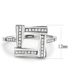 Load image into Gallery viewer, MT ad 143 - Modern Stainless Steel Abstract Clear Crystals April Birthstone Pave
