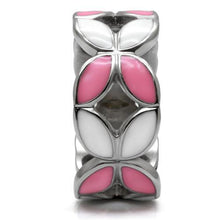 Load image into Gallery viewer, MT150 - Pink and White Enamel Band Stainless Steel October Birthstone
