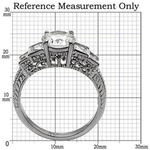 Load image into Gallery viewer, MT750 - High polished (no plating) Stainless Steel Ring with Clear Crystals Newest April Birthstone
