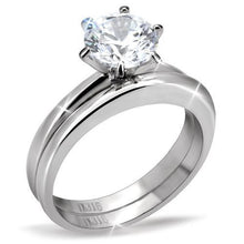 Load image into Gallery viewer, MT790 - Solitaire Beauty Stainless Steel Wedding Set Newest Style April Birthstone
