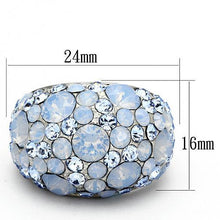 Load image into Gallery viewer, MT7411 - Crystal Cocktail Designer Replica Ring with Light Sea Blue Pave Crystals - Newest - March Birthstone
