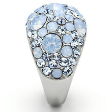 Load image into Gallery viewer, MT7411 - Crystal Cocktail Designer Replica Ring with Light Sea Blue Pave Crystals - Newest - March Birthstone
