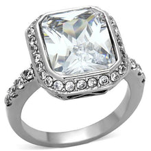 Load image into Gallery viewer, MT6221 - Stainless Halo Engagement Ring Cushion Cut Bezel Setting
