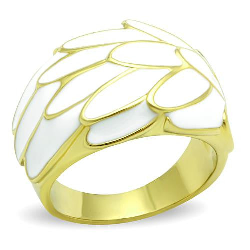 MT7831 - Gold IP Stainless Epoxy Ring Angel Wings