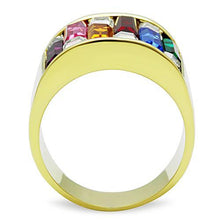 Load image into Gallery viewer, MT7931g  - IP Gold(Ion Plating) Stainless Steel Ring Multi Color &quot;Kaleidoscope&quot; Newest Birthstone
