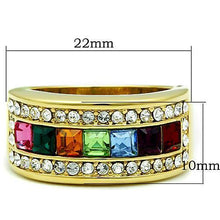 Load image into Gallery viewer, MT2041 - IP Gold(Ion Plating) Stainless Steel Ring with Top Grade Crystal in Multi Color
