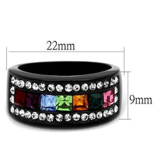 Load image into Gallery viewer, MT2041 - IP Black(Ion Plating) Stainless Steel Band with Top Grade Crystal in Multi  Color - Newest
