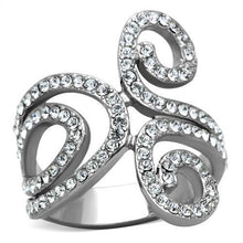 Load image into Gallery viewer, MT7341 - High polished (no plating) Stainless Steel Ring with Top Grade Crystal in Clear April Birthstone
