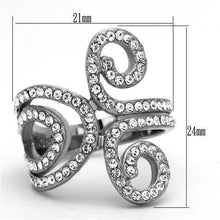 Load image into Gallery viewer, MT7341 - High polished (no plating) Stainless Steel Ring with Top Grade Crystal in Clear April Birthstone

