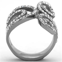 Load image into Gallery viewer, MT7341 - High polished (no plating) Stainless Steel Ring with Top Grade Crystal in Clear April Birthstone

