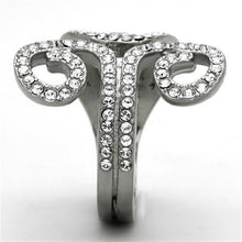 Load image into Gallery viewer, MT7341 - High polished (no plating) Stainless Steel Ring with Top Grade Crystal in Clear April Birthstone
