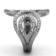 Load image into Gallery viewer, MT7341 - High polished (no plating) Stainless Steel Ring with Top Grade Crystal in Clear April Birthstone
