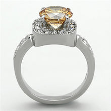 Load image into Gallery viewer, MT5941 - Deep Citrine Crystal Stainless Steel Halo Design Newest November Birthstone
