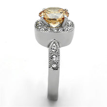Load image into Gallery viewer, MT5941 - Deep Citrine Crystal Stainless Steel Halo Design Newest November Birthstone

