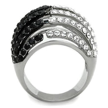Load image into Gallery viewer, MT6861 - Two-Tone IP Black Stainless Steel Dome Ring with Top Grade Crystal in Jet Newest
