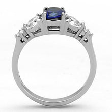 Load image into Gallery viewer, MT4671 - High polished (no plating) Stainless Steel Ring Crystals in Montana Blue - September Birthstone -  Newest
