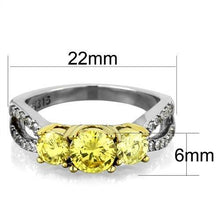 Load image into Gallery viewer, Stainless Steel Three Crystals Past Present Future Citrine Yellow November Birthstone Anniversary Newest
