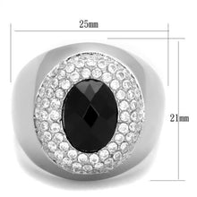 Load image into Gallery viewer, MT2181 - Black Crystal Checkerboard Faceting on Statement Sized Crystal with Clear Crystal Halo Design
