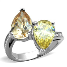 Load image into Gallery viewer, MT0281 - EXQUISITE! Double Tear Shape November Birthstone Ring Champaign, Yellow,  Smokey Quartz, Newest
