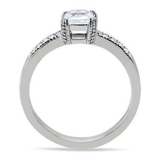 Load image into Gallery viewer, MT991 - High Polished Stainless Steel Princess Cut Center Stone with Round Stones on the Shaft April Birthstone Newest
