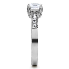 Load image into Gallery viewer, MT991 - High Polished Stainless Steel Princess Cut Center Stone with Round Stones on the Shaft April Birthstone Newest
