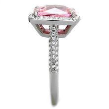 Load image into Gallery viewer, MT 7202 - Pink Ice/Tourmaline Stainless Steel Halo with Crystals October Birthstone Newest
