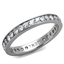 Load image into Gallery viewer, MT4432 - High polished (no plating) Stainless Steel Ring Eternity Round-cut  Band - Wedding Band Solid April Birthstone
