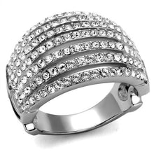 Load image into Gallery viewer, MT1092 - Stainless Crystal Cocktail Dome Ring
