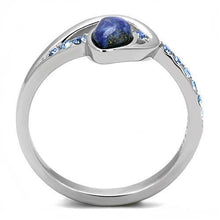 Load image into Gallery viewer, MT0123 - High polished (no plating) Stainless Steel Ring with Semi-Precious Obsidian in Montana September Birthstone Newest

