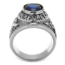 Load image into Gallery viewer, MT807414 - High polished (no plating) Stainless Steel Ring with Synthetic Sapphire Military New Men&#39;s Air Force
