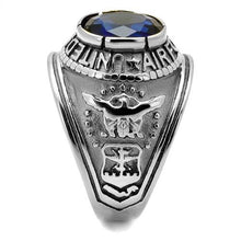 Load image into Gallery viewer, MT807414 - High polished (no plating) Stainless Steel Ring with Synthetic Sapphire Military New Men&#39;s Air Force
