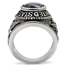 Load image into Gallery viewer, MT807414 - High polished (no plating) Stainless Steel Ring with Synthetic Sapphire Military New Men&#39;s Air Force

