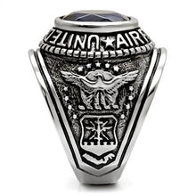 Load image into Gallery viewer, MT807414 - High polished (no plating) Stainless Steel Ring with Synthetic Sapphire Military New Men&#39;s Air Force
