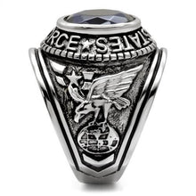 Load image into Gallery viewer, MT807414 - High polished (no plating) Stainless Steel Ring with Synthetic Sapphire Military New Men&#39;s Air Force
