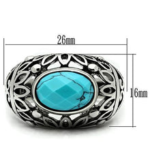 Load image into Gallery viewer, MT894  - Lab Created Turquoise Stainless Steel Men&#39;s Ring - Newest - December Birthstone

