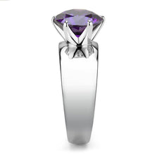 Load image into Gallery viewer, MT20025 - Stainless Steel Large Brilliant Crystal Dark Amethyst Purple  Newest February Birthstone
