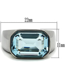 Load image into Gallery viewer, MT725 - March Birthstone - Newest - Bezel Set - Emerald Cut- Sea Blue
