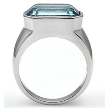 Load image into Gallery viewer, MT725 - March Birthstone - Newest - Bezel Set - Emerald Cut- Sea Blue
