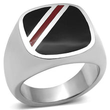 Load image into Gallery viewer, MT206 - Men&#39;s Stainless Steel Comfort Fit Classic Signet Ring with Black Onyx Simulation
