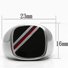 Load image into Gallery viewer, MT206 - Men&#39;s Stainless Steel Comfort Fit Classic Signet Ring with Black Onyx Simulation
