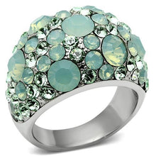 Load image into Gallery viewer, MT146 -Crystal Cocktail Designer Replica Ring with Light Green Pave Crystals - Newest August Birthstone
