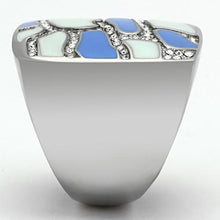 Load image into Gallery viewer, MT238 - High polished (no plating) Stainless Steel Ring with Top Grade Crystal in Clear
