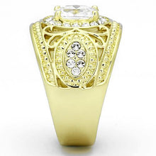 Load image into Gallery viewer, MT868 - Impressive Oval Clear Crystal adorned in Halo Design - IP Gold -April Birthstone - Newest
